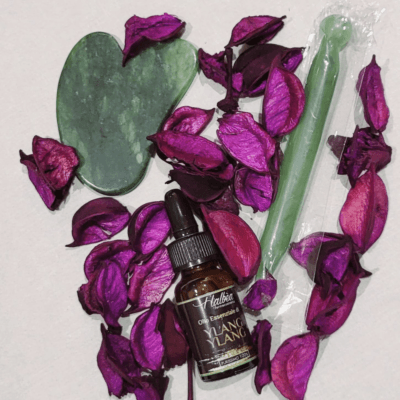 Pack regalo Aceite + piedra Gua Sha + lápiz de acupresión